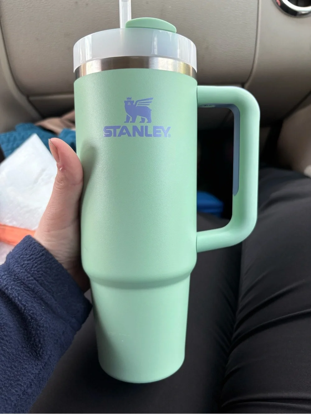Stanley Mint Green Travel Mug with Handle